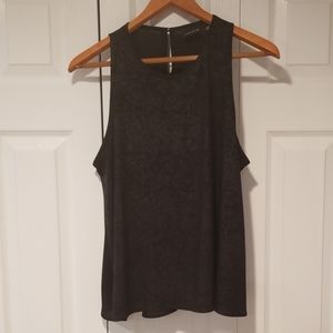 Trouvé Black High Neck Faux Texture Top